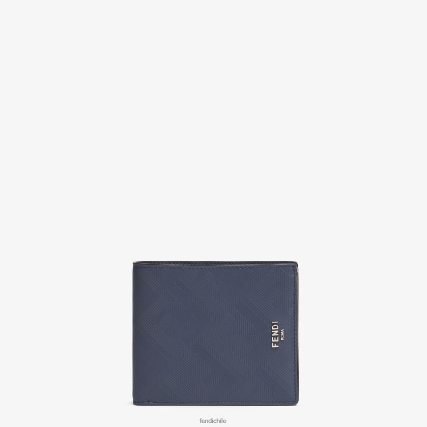 cartera plegable Shadow de cuero hombres Fendi accesorios azul