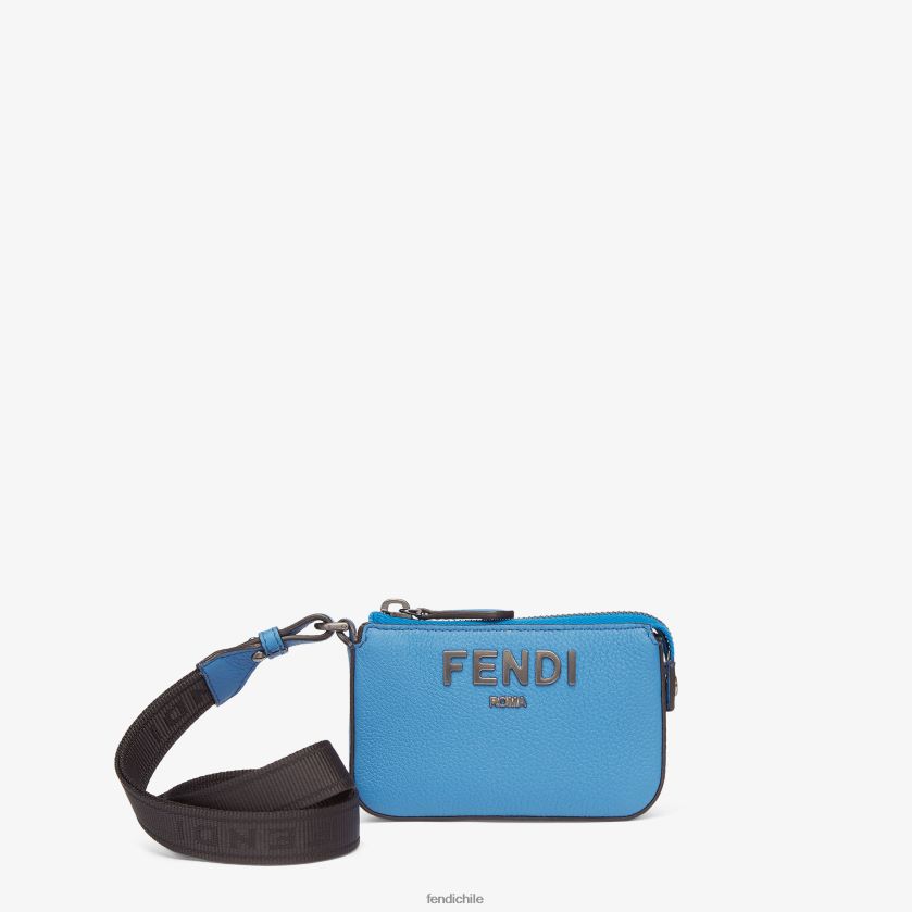 monedero de cuero hombres Fendi accesorios azul claro J04T4L2616