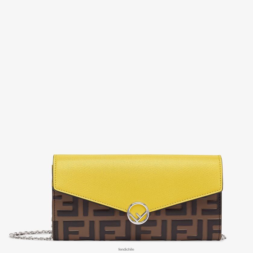 cartera continental de piel con cadena mujer Fendi accesorios amarillo J04T4L1578 J04T4L1578 Fendi Chile artesania de calidad Carteras Fendi Chile ofrece savoir faire e innovacion