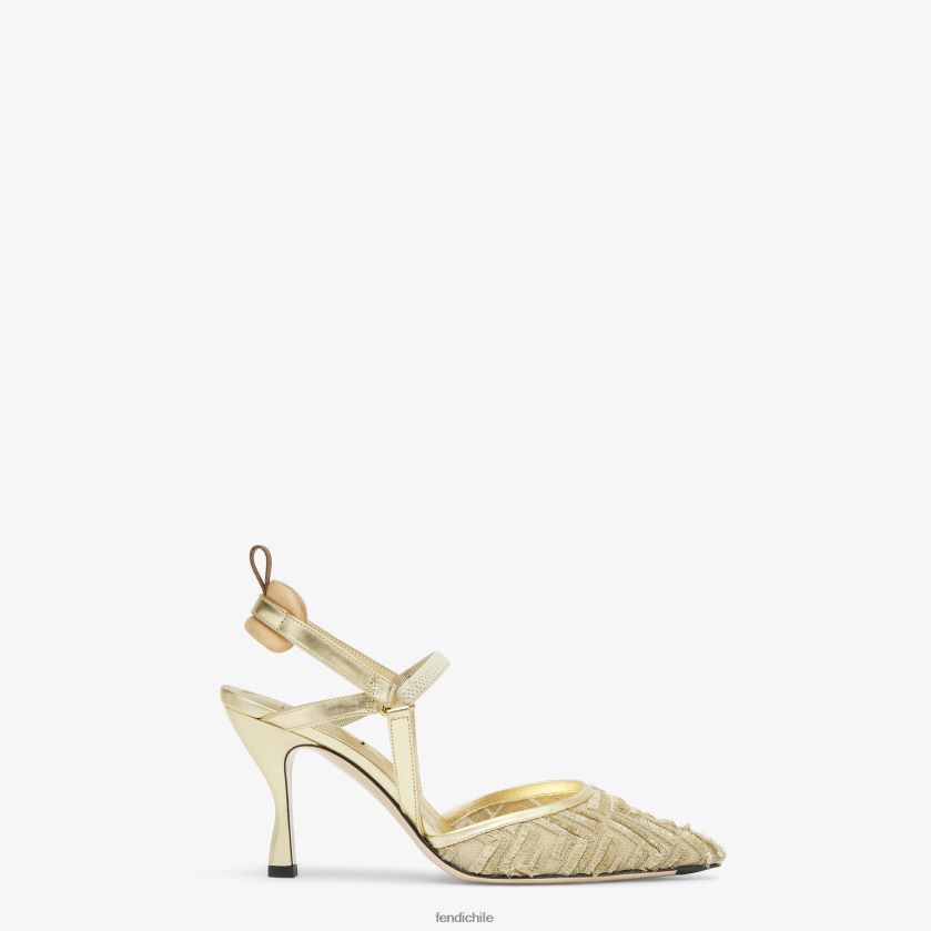 zapatos de tac n alto de malla mujer Fendi calzado oro J04T4L1346